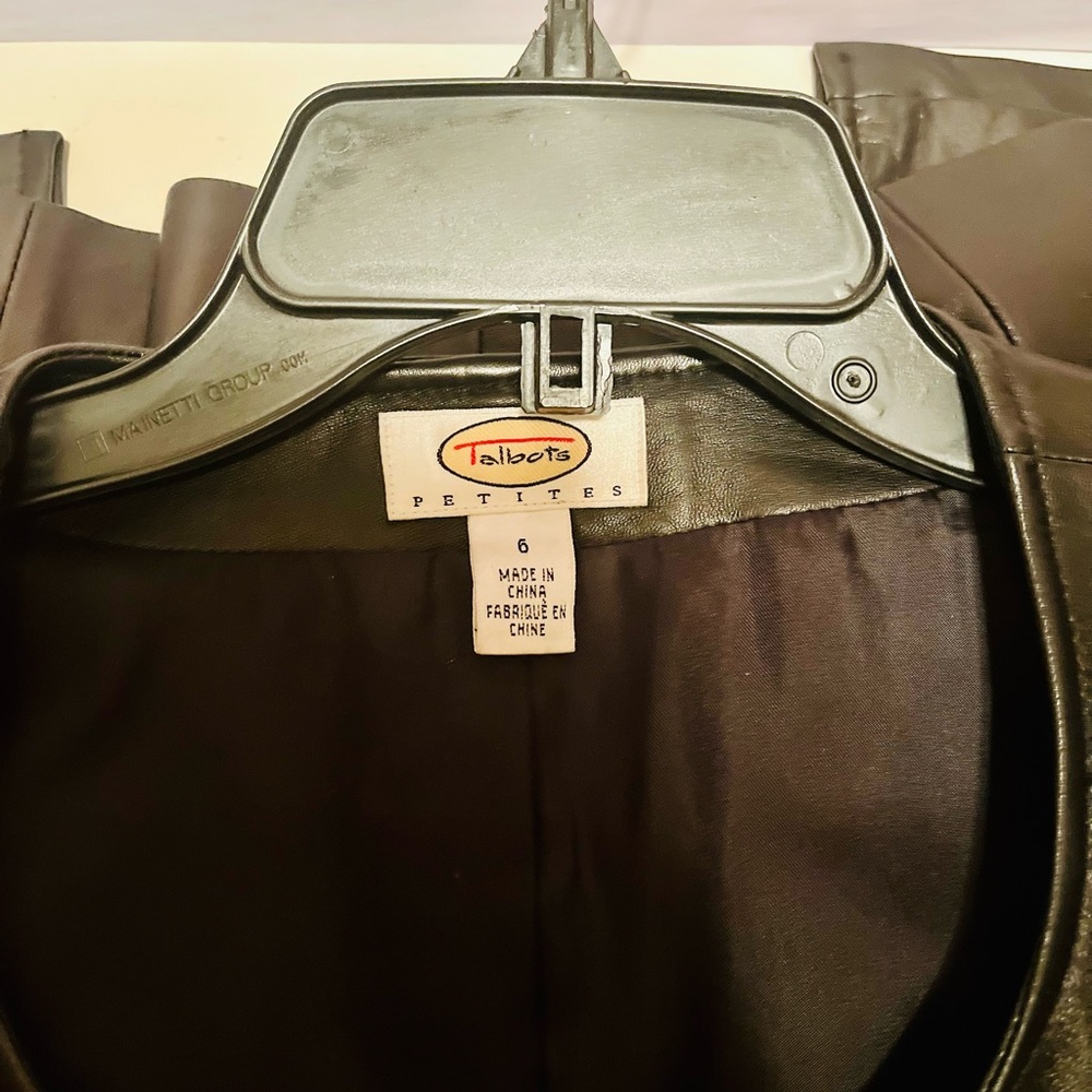 Black Leather zipper blouse